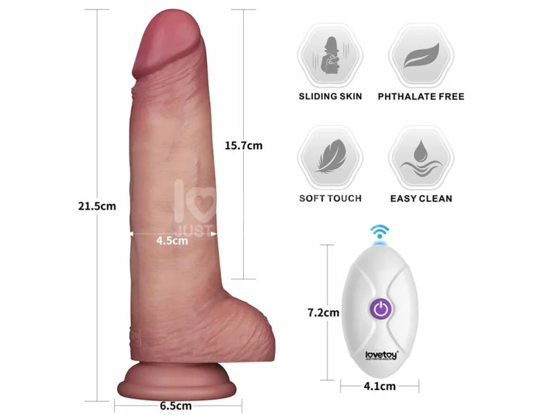 Dildo con Vibracion Piel Deslizante Silicona Dual Layer 85