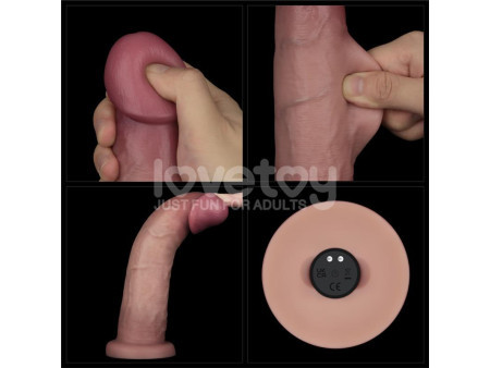 Dildo con Vibracion Piel Deslizante Silicona Dual Layer 9