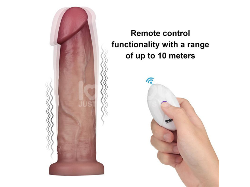 Dildo con Vibracion Piel Deslizante Silicona Dual Layer 9