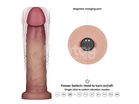 Dildo con Vibracion Piel Deslizante Silicona Dual Layer 9