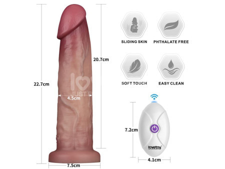 Dildo con Vibracion Piel Deslizante Silicona Dual Layer 9