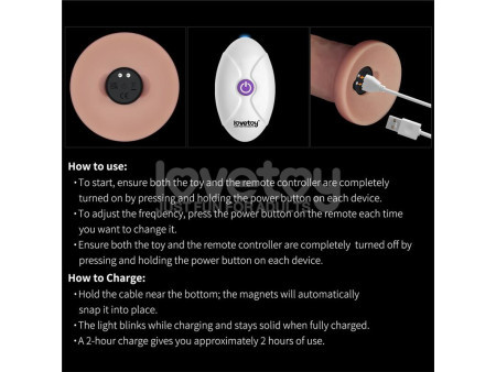 Dildo con Vibracion Piel Deslizante Silicona Dual Layer 9