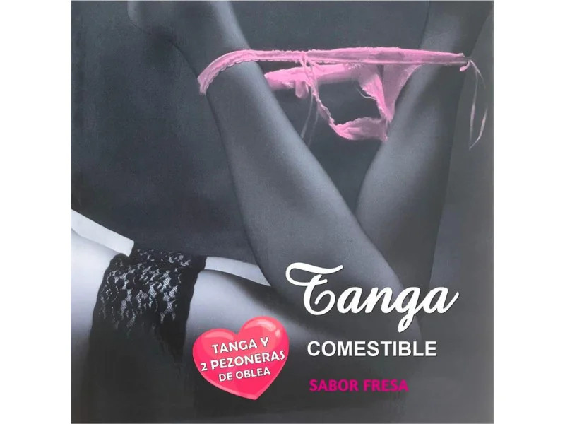 Tanga de Oblea y 2 Pezoneras Sabor Fresa Tanga de Oblea y 2 Pezoneras Sabor Fresa