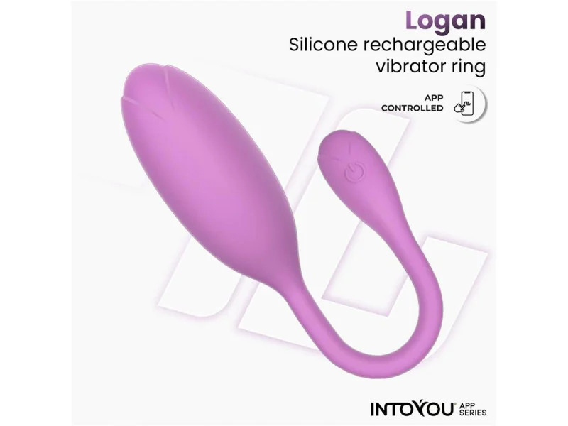 Logan Huevo Vibrador con APP Silicona Unibody Purpura