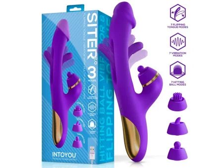 Siter 20 Vibrador con Lengua Flapping Golpeteo y Cabezales Intercambiables