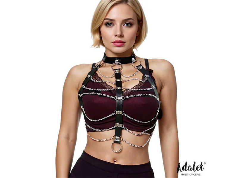 Hilda Arnes de Pecho con Cadenas Cuero Vegano Talla Unica