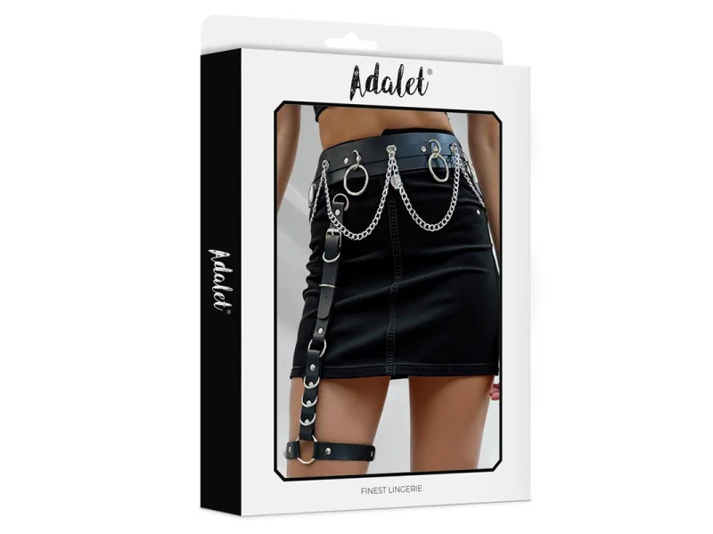 Coral Cinturon con Liga con Cadena Cuero Vegano Talla Unica