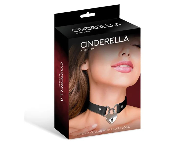 Collar con Candado de Corazon Cuero Vegano Talla Unica