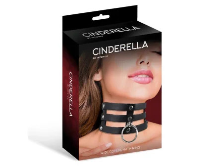 Collar Ancho con Aro Cuero Vegano Talla Unica