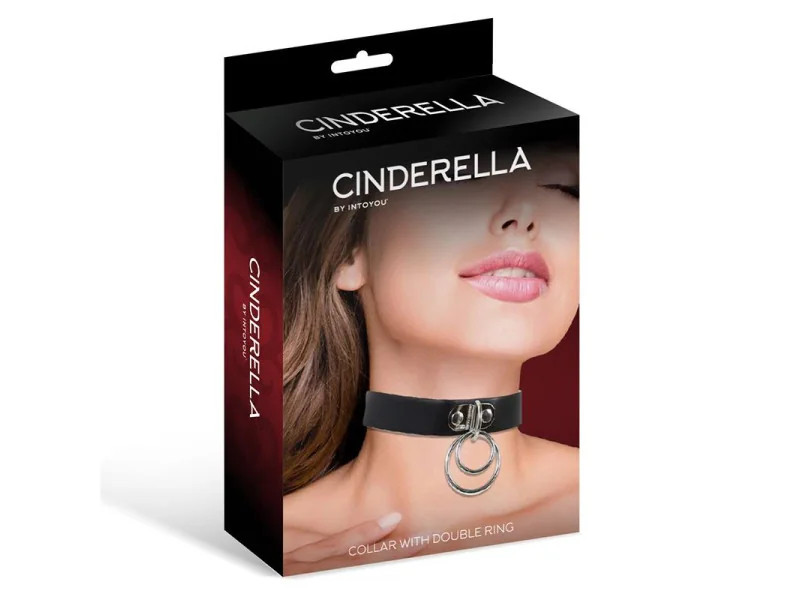 Collar con Doble Aro Cuero Vegano Talla Unica