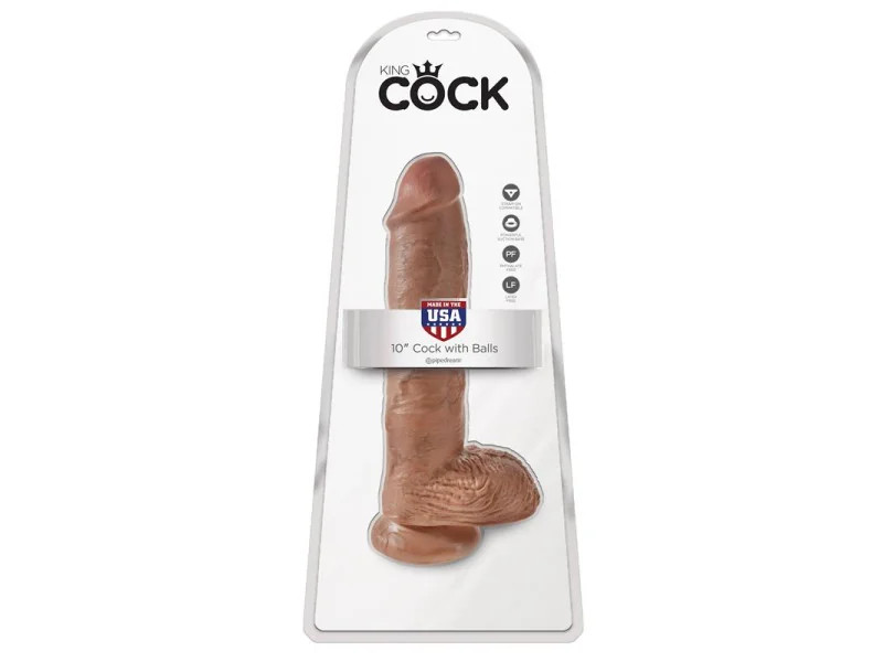 Dildo Reaslista con Testiculos 10 Bronceado