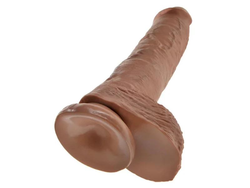 Dildo Reaslista con Testiculos 10 Bronceado