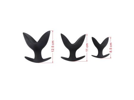 Kit 3 Plug Gaping Anchor Silicona Negro