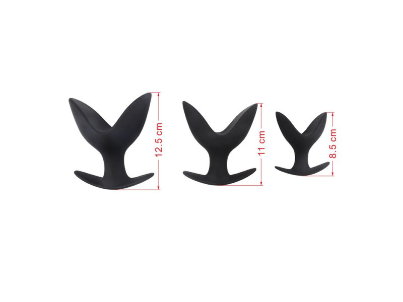 Kit 3 Plug Gaping Anchor Silicona Negro