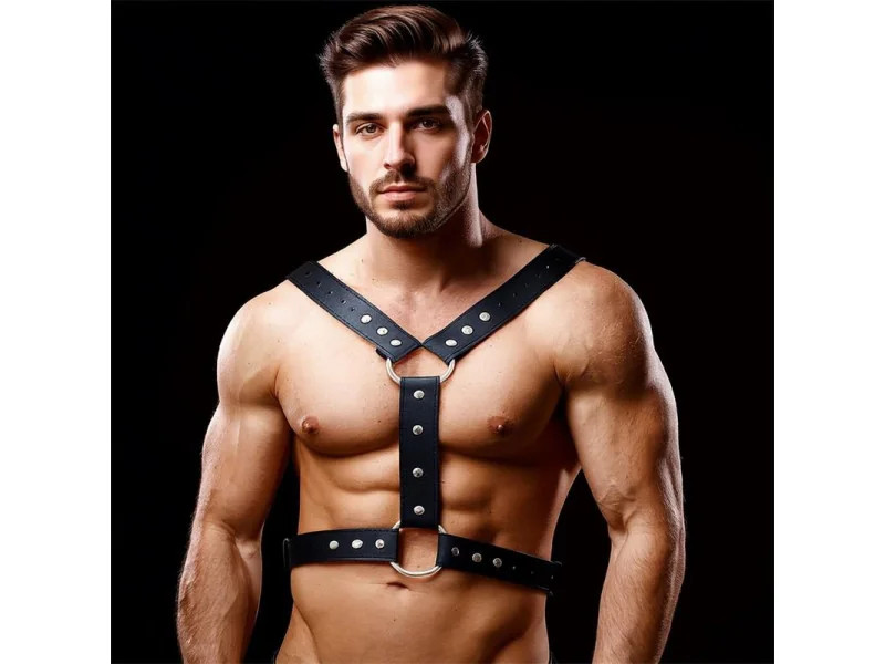 Fabrio Arnes Masculino para Bondage Cuero Vegano