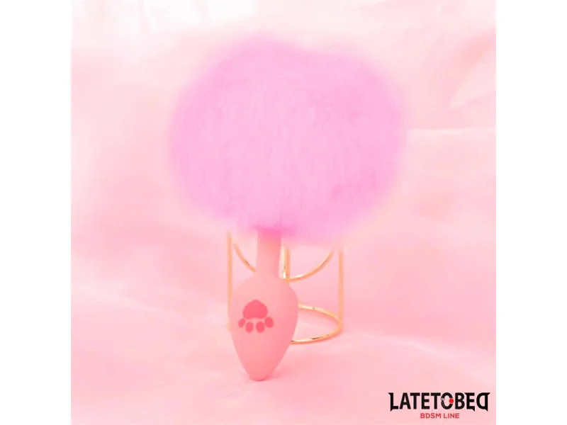 Plug Rosa de Silcona con Pompon Rosa