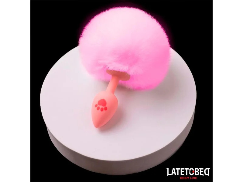 Plug Rosa de Silcona con Pompon Rosa