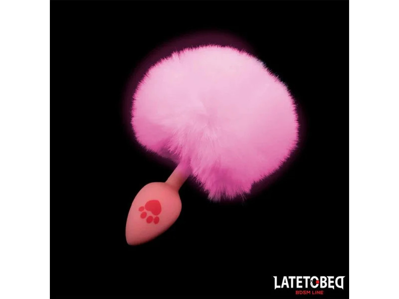 Plug Rosa de Silcona con Pompon Rosa
