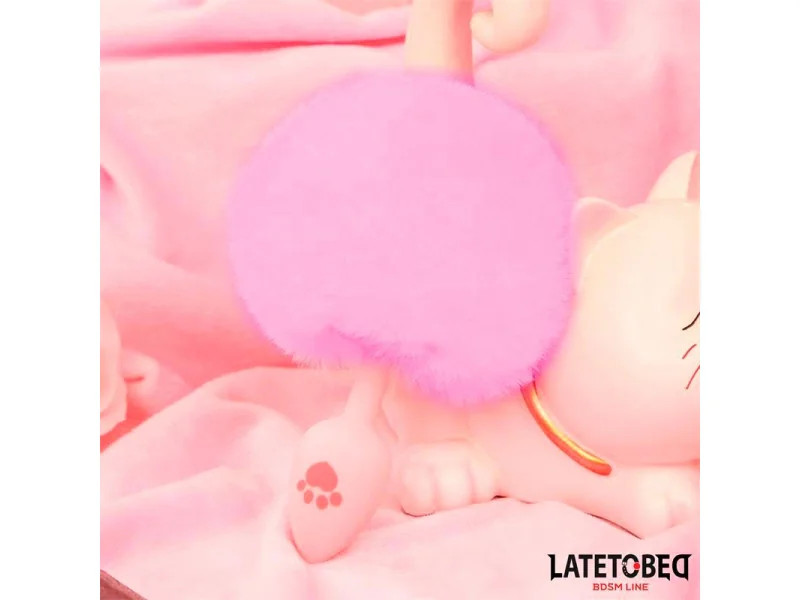 Plug Rosa de Silcona con Pompon Rosa