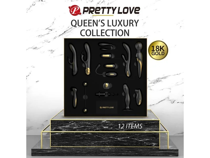 Luxury Set Queens 12 Juguetes Negro y Oro 18k Luxury Set Queens 12 Juguetes Negro y Oro 18k