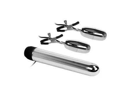 Baile Set Bala Vibrador y Pinzas para Pezones con Vibracion Turbo