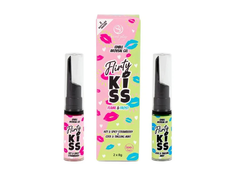 Flirty Kiss Geles para Sexo Oral Fresa y Menta 2x8gr