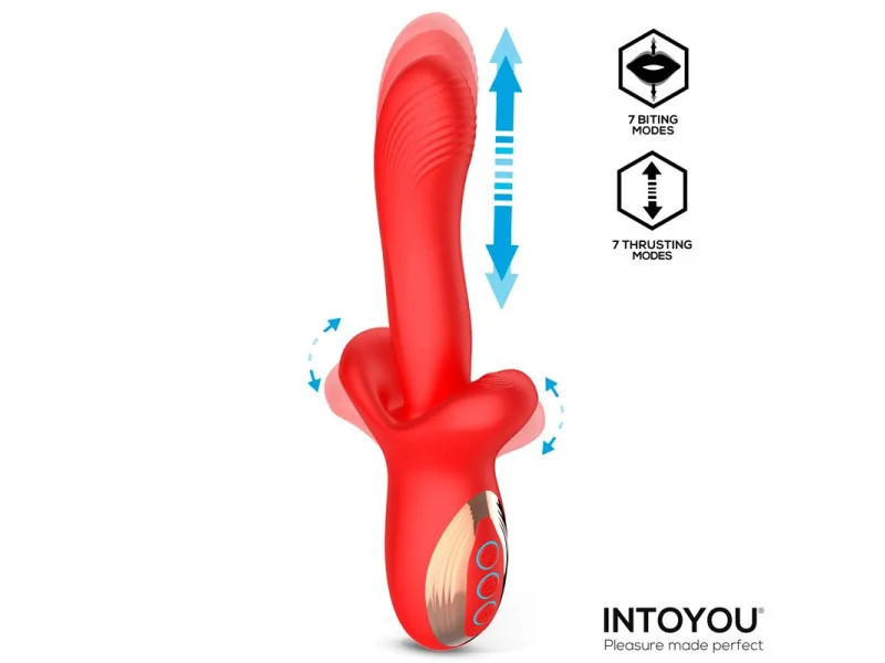 Vyron Vibrador con Thrusting y Biting Mordisqueo