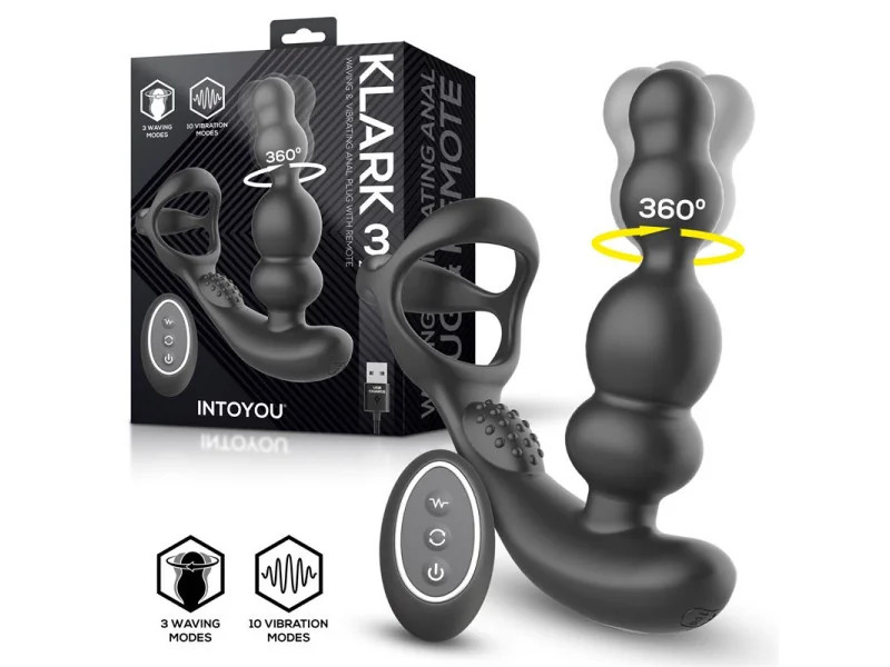 Klark Plug Anal Oscilante con Vibracion y Control Remoto