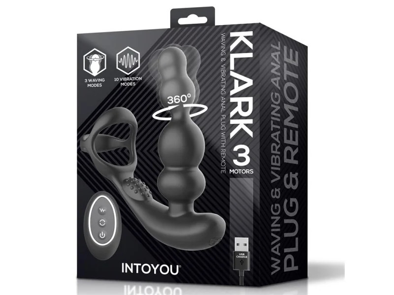 Klark Plug Anal Oscilante con Vibracion y Control Remoto