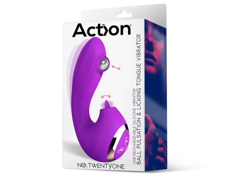 No TwentyOne Vibrador con Bola Pulsante y Lengua Estimuladora
