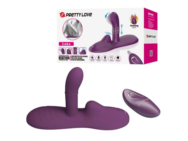 Luka Asiento con Vibrador con Finger Efecto Calor y Bolas Rotadoras