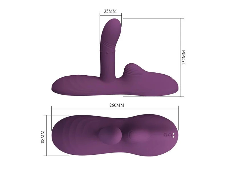 Luka Asiento con Vibrador con Finger Efecto Calor y Bolas Rotadoras