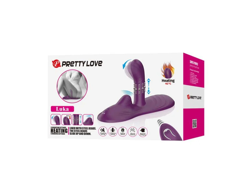 Luka Asiento con Vibrador con Finger Efecto Calor y Bolas Rotadoras