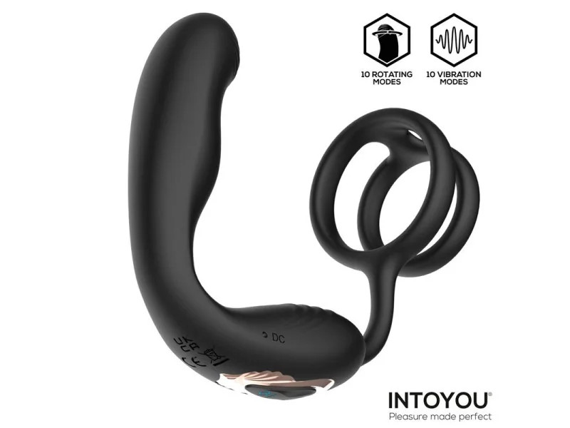 Bruce Masajeador Prostatico 360º y Doble Anillo con Vibracion