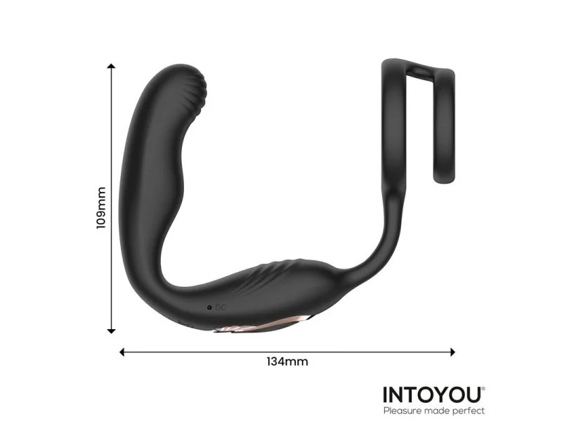 Bruce Masajeador Prostatico 360º y Doble Anillo con Vibracion