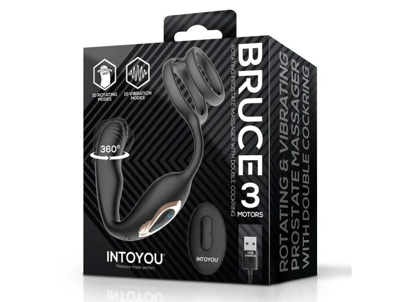 Bruce Masajeador Prostatico 360º y Doble Anillo con Vibracion