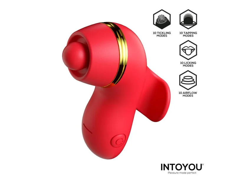 Beeny Estimulador con 4 Cabezales Succion Tapping Tickling y Licking