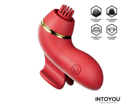 Beeny Estimulador con 4 Cabezales Succion Tapping Tickling y Licking