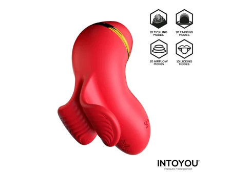 Beeny Estimulador con 4 Cabezales Succion Tapping Tickling y Licking