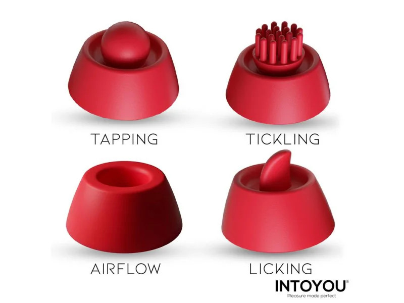 Beeny Estimulador con 4 Cabezales Succion Tapping Tickling y Licking