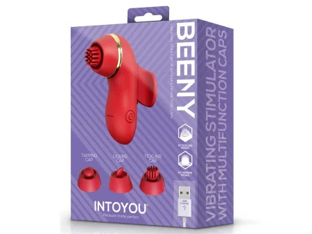 Beeny Estimulador con 4 Cabezales Succion Tapping Tickling y Licking