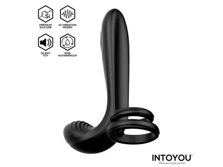 Synkox Girth Gainer con Doble Anillo para el Pene con Vibracion