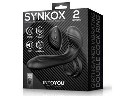 Synkox Girth Gainer con Doble Anillo para el Pene con Vibracion