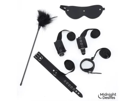 Set Bondage con Esposas Antifaz y Pluma Estimuladora