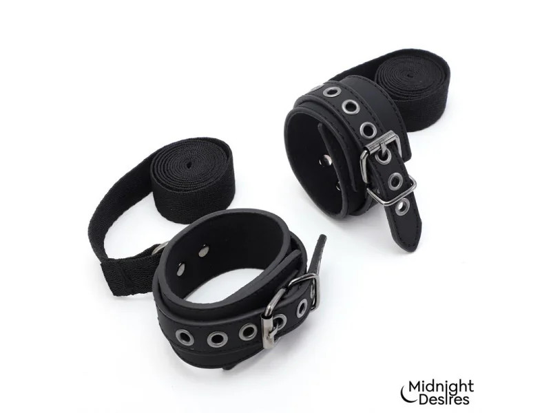 Set Bondage con Esposas Antifaz y Pluma Estimuladora