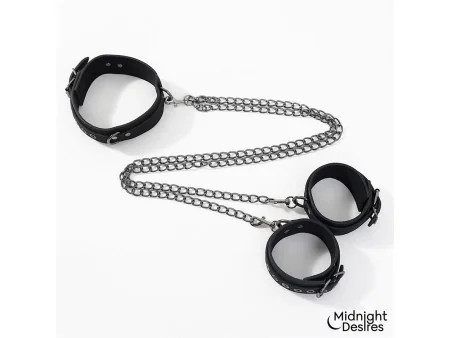 Collar con Esposas para Tobillos con Cadena Collar con Esposas para Tobillos con Cadena