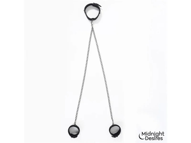 Collar con Esposas para Tobillos con Cadena
