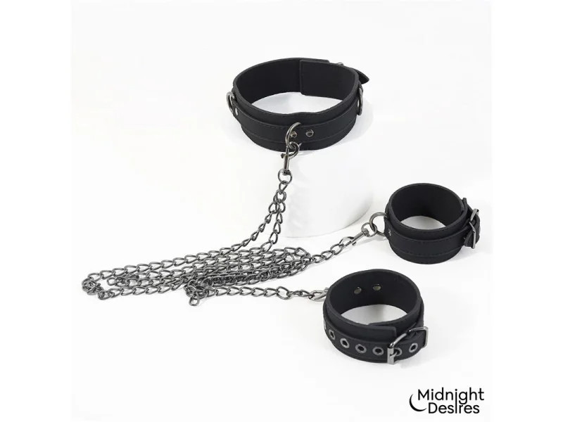 Collar con Esposas para Tobillos con Cadena