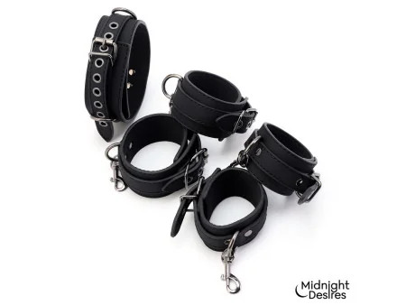 Set de Restricciones con Collar y Esposas Set de Restricciones con Collar y Esposas
