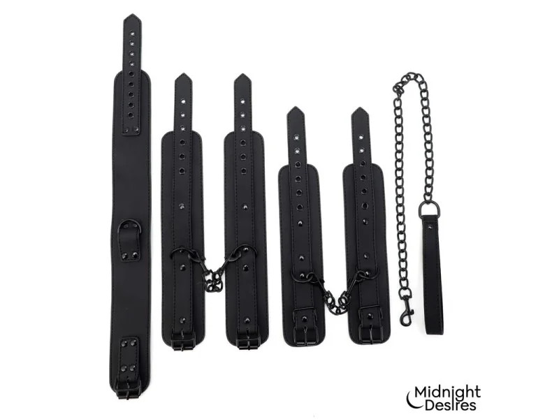 Set de Restricciones con Esposas y Collar con Correa